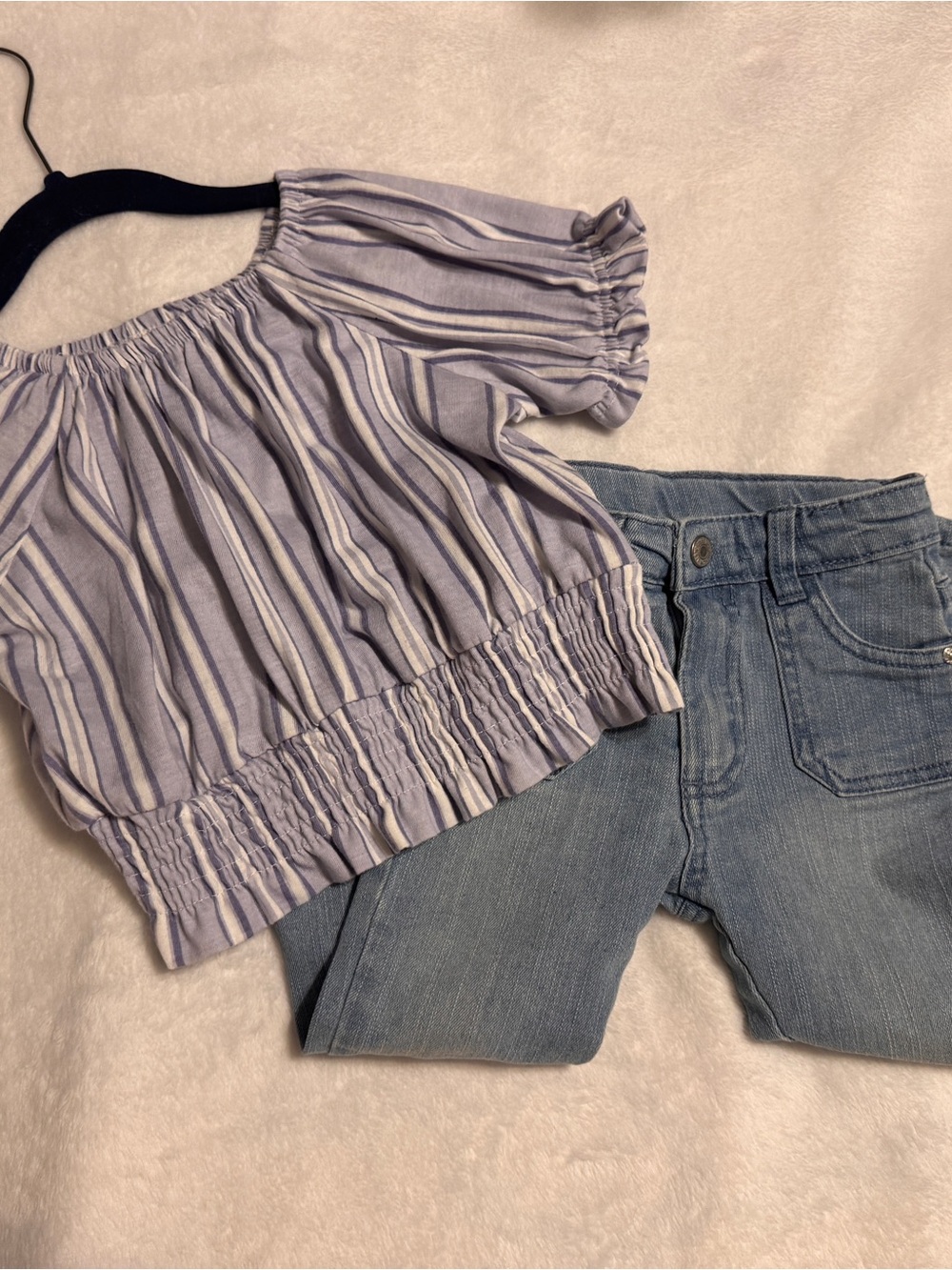 Jessica Simpson blue and White Striped 3T Top with Jessica Simpson 3T Jeans